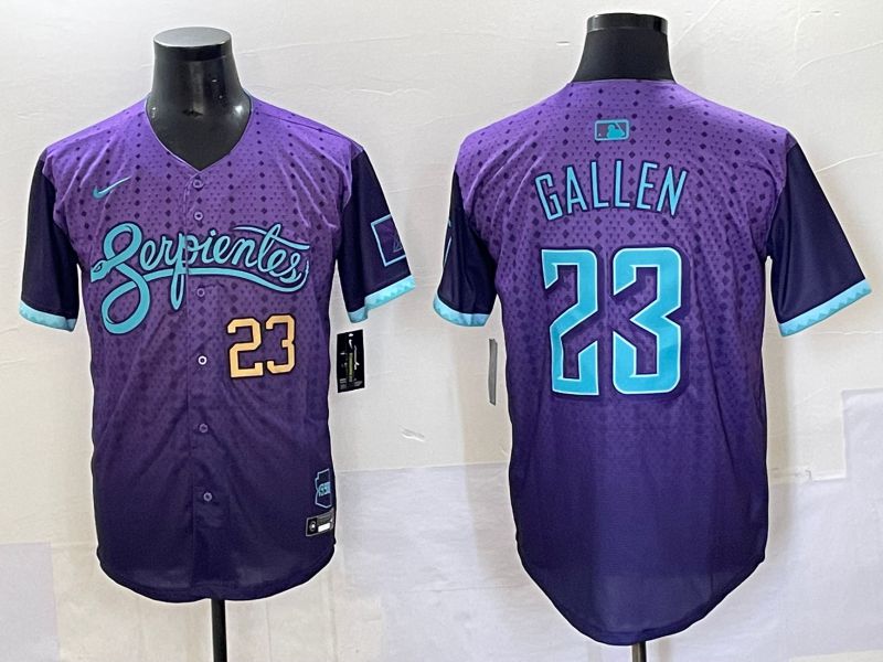Men 2025 Arizona Diamondback #23 Gallen Purple Joint Name Nike MLB Jersey style 16